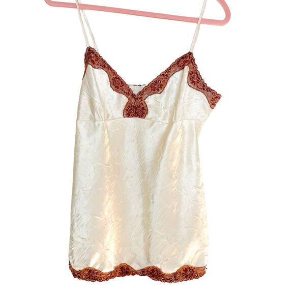 Y2K Lace Trim Cami Beaded - Picture 1 of 5